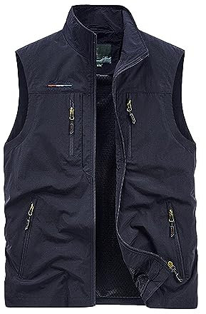 Mymyguoe Cargo Weste Herren Sommer Anglerweste Herren Outdoor Leichte Sommerweste Mit Vielen Taschen Jagdweste Arbeitsweste Softshellwesten Jacke Reporterwesten Camping Fotografie Weste Cargoweste