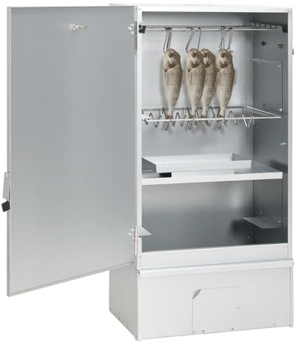 Vopese Horno ahumador para barbacoa con astillas de madera, 44,5 x 29 x 83 cm, acero galvanizado