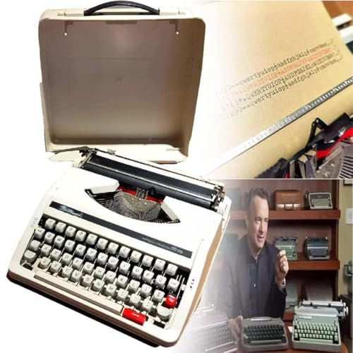 LSHFYV Mechanische Schreibmaschine Mit Koffer, Retro-Handbuch Schreibmaschine, Für Notizen Oder Briefe Oder Kreatives Schreiben, Literarisches Geschenk des Schriftstellers,White