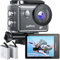 Jadfezy Action Cam FHD 1080P, Unterwasserkamera wasserdicht bis 30M, 140 Grad Weitwinkel Action Kamera mit Zwei 900 mAh wiederaufladbare Akkus und Zubehör-Set