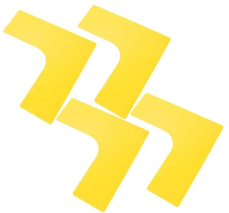 PAMINGONO 4stücke Teiliges Rechteckige Court Marker Pads Wetterfeste Marker Für Tennis Basketballplätze Gelbe Punktmarker Aus Robustem Pp Für Auffahrt Sportplatz Garten Und Hinterhof