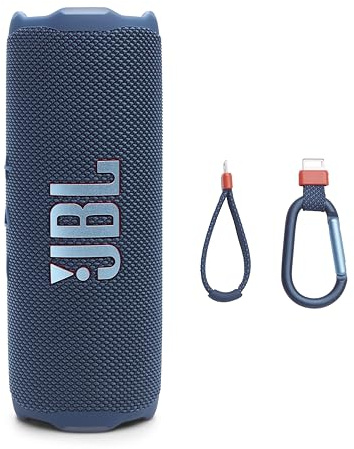 JBL Flip 7 Portable Waterproof and Drop Proof Speaker, Pro Bold Sound with AI Sound Boost, 16 Hours Battery Life and PushLock System with Interchangeable Accessories (Blue)
