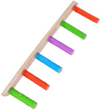 Vogelleiter – Vogelleiter aus Holz – Leiterbrücke, bunte Hängeleiter für Vögel | Käfig-Kletterspielzeug für Papageien, Käfigzubehör, Sitzstange, Spielzeug, lustiges Übungswerkzeug