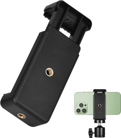 BOULESENM Support Telephone Trepied, Adaptateur Trépied Smartphone, Monopied Universel Adaptateur Portable Extensible Trepiéd Telephone Portable pour Monopode et Selfie Stick, Pince réglable