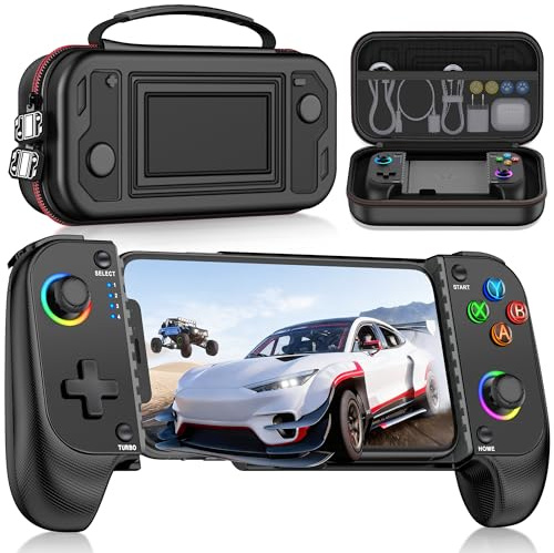 AXYBCOOL Wireless Mobile Game Controller for iPhone & Android - Hall Effect Joystick, Bluetooth 5.0 - Compatible with Xbox Game Pass, iOS - Includes Travel Case