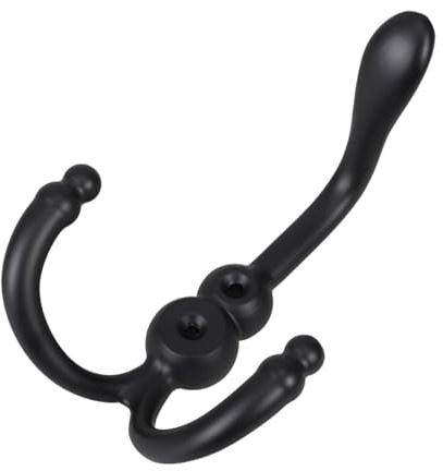 CONGARTENO Ganci Appendiabiti da Parete in Metallo Nero, Ganci per Abiti Rustici a Tre Punte, Set da 3 Pezzi Supporto Resistente per Cappotti, Borse, Asciugamani e Accessori, per Ingresso