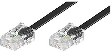 Goobay 50256 Cavo di Collegamento Modulare ISDN, Nero, 6m Lunghezza del Cavo
