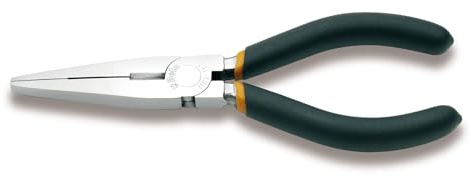 Beta 1162 200 - Alicates de bocas planas rectas muy largas y granuladas, cromados, mangos recubiertos con 2 capas de PVC antideslizantes