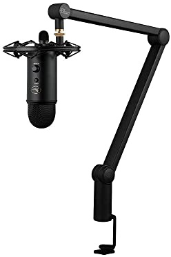 Blue Microphones Yeticaster, Bras Micro Blue Yeti, Ensemble Diffusion Pro avec Micro USB Yeti, Radius III Anti-Choc, Bras Articulé Compass, pour Enregistrer, Streaming, Gaming, Podcast - Noir
