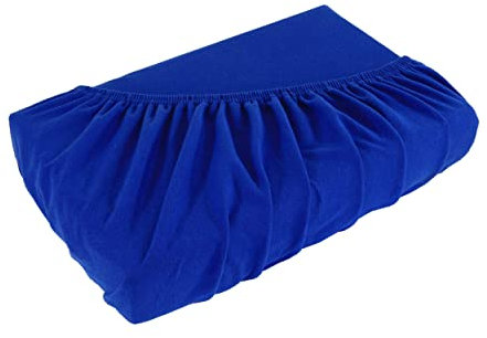 Svenson Jersey Spannbettlaken, Spannbetttuch 100% Baumwolle 140 x 200 cm royal/königsblau