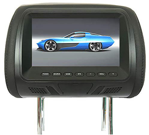 Gemini_mall Universal 7 Inch Car Headrest Monitor Rear Seat Entertainment Multi-media Player for DVD Player and Video Games Black