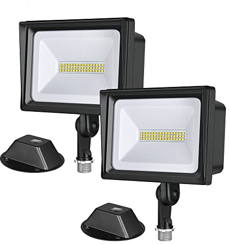 DEWENWILS 2 Pack 34W Flood Lights Outdoor, 3200 LM Super Bright(400W Halogen Equivalent) IP65 Waterproof Knuckle Mount LED Flood Light, 5000K Led Security Light for Landscape, Garden, Yard, Garage
