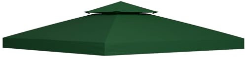 Outsunny 3 x 3(m) Gazebo Canopy Roof Top Replacement Cover Spare Part Dark Green (TOP COVER ONLY)