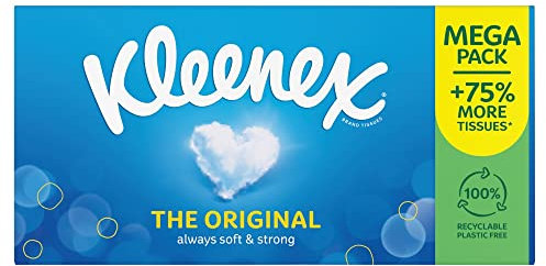 Kleenex Das Original Always Soft & Strong Gesichtstücher Megapack mit 75% mehr Taschentüchern, 1 Megapack (112 Blatt)