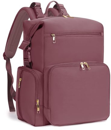 CEI-CEI Baby Wickeltasche/Rucksack mit Isolierter Flaschentasche, Wasserdichtes Neoprengewebe, Wickelrucksack Groß, Windeltasche für Unterwegs Mommy Bag mit Wickelunterlage (Rosa)