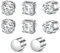 4 Paare Magnet Ohrringe Set - Intarsien Nicht Durchbohrend, Kein Piercing Magnetische Ohrringe für Herren Mann Damen, Silber, Rund/Quadratisch