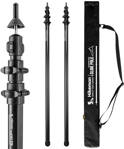 HIKEMAN Tarp Poles Tent Poles - Aluminium Camping Poles,Canopy Poles Awning Poles Adjustable Telescoping for Outdoor Camping Backpacking Awning