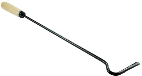 pokm toolsmarket - Feuerhaken 100cm mit Holzgriff – Kamin-Schürhaken aus Stahl – Kaminzubehör für Ofen & Feuerstelle – Hergestellt in EU