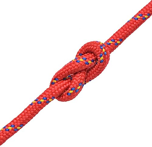 Cuerda para barco, polipropileno, 10 mm, 50 m, color rojo, para jardín, manualidades, embalaje y decoración