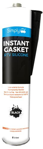Simply SR-001 - Junta instantánea de silicona RTV negra, resistente a temperaturas hasta 200 grados, fácil de aplicar, sello impermeable, flexible, baja recogida de suciedad (el embalaje puede variar)