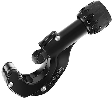 Flexzion Rohrschneider, robuster Rohrabschneider, 0,6 bis 3,8 cm Schnittdurchmesser mit Reibahle, ideal zum Schneiden von Kupfer, Aluminium, Messing, Stahl, Kunststoff und mehr