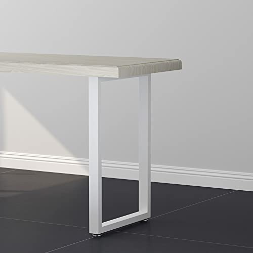 Heavy Duty White Metal Table Legs - 28 Inch Square Tube Dinning Table Legs (4 Only Legs)