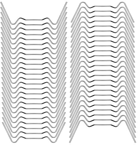 Greenhouse Glass Clips, Greenhouse Clamps, 50 Pcs Heavy Duty Stainless Steel Glass Pane Fixings Clips, W Wire Clips Aluminium Greenhouses Panels for Holding Glass