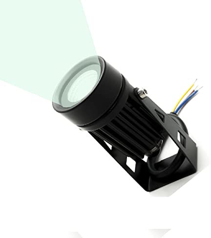Partenopea® Proiettore Led Cob da esterno faretto orientabile fissaggio a parete luce per giardino, cespugli, statue, fontane, mura IP65 (Nero luce Fredda, 3.5w)