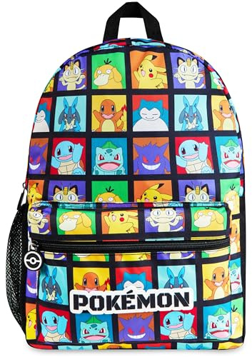 Pokémon Sac a Dos Enfant Adolescents, Pikachu Sac Ecole Garcon pour Sports de Voyage PE, Rentree Scolaire, Cadeau Enfant (Multi)