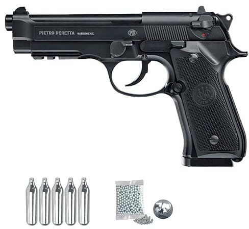 Beretta M92A1 blowback CO2 (4,5mm) | Pistola de Aire comprimido (Bolas de BB´s) Calibre 4,5 mm + 5 Cargas de Co2 + 500 Bolas. Full Metal. Blowback
