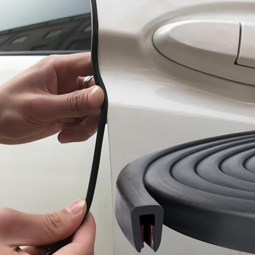 Autotür Kantenschutz Blech Gummi Kantenschutzprofil - 1.5mm x 6m Türkantenschutz Selbstklebend Schwarz U-Form, für Bleche, Autotüren, Luke, Tischecken (Schwarz, 6M)