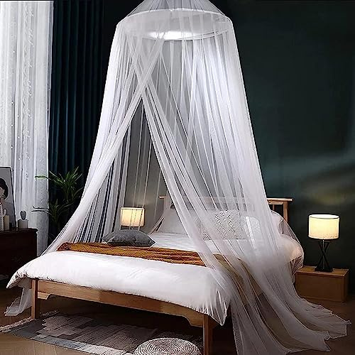 Mosquito Net, Bed Canopy Mosquito Net for Single/Bedroom Kids Insect Net Protection for Bed and Home TravelIndoor and Outdoor Mosquito Prevention, White