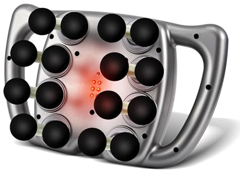 Juego de pistola de masaje de 16 cabezas, 100 niveles y 9 modos Masaje Gun Deep Tejido, con luz roja para aliviar, batería 2000 mAh, dispositivo de masaje de espalda 30 kg de empuje