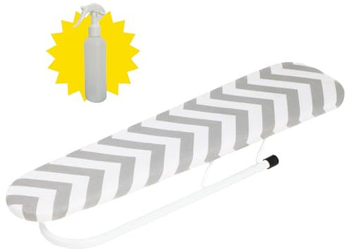 HR Hogar - Plancha Mangas Plegable, Superficie: 47 x 10 cm - Fabricado en Portugal - Pulverizador de Regalo | Manguero con Soporte Metálico Plegable, Funda de Algodón 100% Acolchado con Espuma