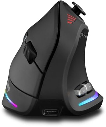 TKMARS Souris Ergonomique sans Fil avec Joystick, Souris Bluetooth Gamer Verticale 12 Boutons Programmables 24000 DPI Réglables Gaming Mouse pour PC MacBook et Ordinateurs Portables