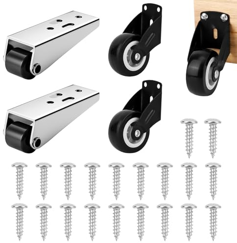 Rayakt 4PCS Gate Wheels for Wooden Gate, Heavy Duty Gate Caster Wheels, Door Gate Wheel, Adjustable Doors Support Wheel Hardware for Sagging Doors, Outdoor Farm, Furniture, Fence, Table, Sofa