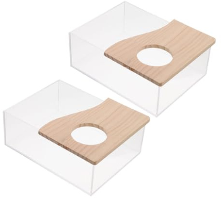 Parliky 2 Pièces Bassin pour Hamster Bac à Sable Résistant à L’Usure Accessoire pour Chinchilla Domestique Conteneur de Bain Transparent Petit Bac à Sable Bassin de Sol pour Hamster