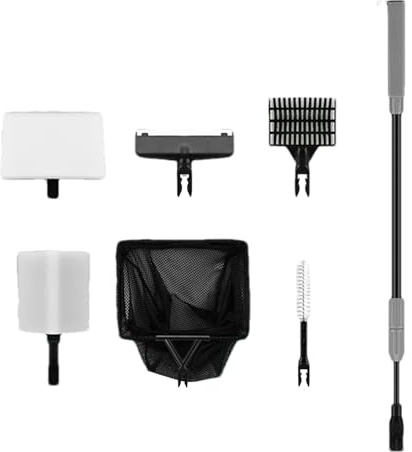 Generico Pulitore per Acquari - Set per Manutenzione Acquario con Spazzola e Scrubber | Pulitore Multifunzionale per Vasche d'Acqua | per Acqua e Salata, Interno, Casa, Terrario, Sabbia
