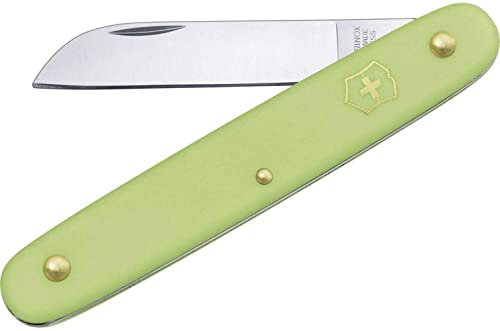 Victorinox Navaja para flores, Cuchillo jardinería, Profesionales, Hoja recta, verde claro