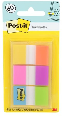 Post-it Electric Glow Collection Flags (140 x 71 mm), 60 Flags, 1 Dispenser