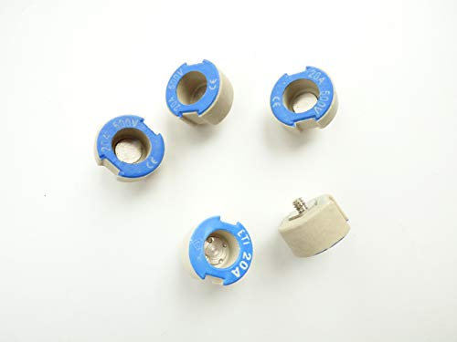 5X Paßschraube für Sicherungseinsätze D II, 20A, blau