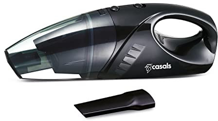 Casals VAC-100 - Aspirador para Coche, 100W, 12V, succión 2,5Kpa, Accesorios incluidos, Cable de 4 Metros, tamaño reducido, Negro