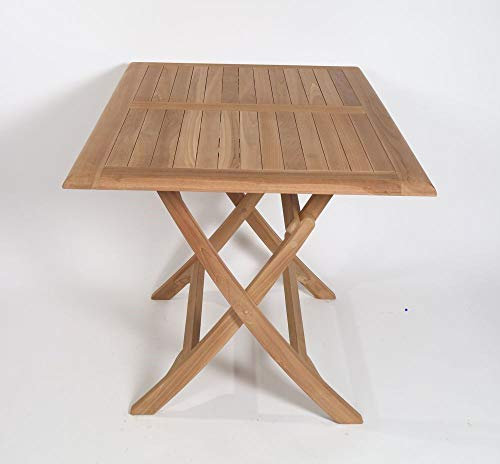 Klapptisch Rovigi Teak Massivholz Tischgröße Höhe 75 cm 120 x 80 cm + 50,- €