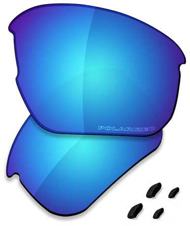 Saucer Lentilles de rechange et plaquettes nasales pour lunettes de soleil Oakley Flak Beta OO9363, (High Defense - Bleu glacier polarisé.), Taille unique
