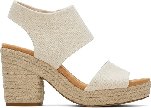 TOMS Damen Majorca Platform Sandale mit Absatz, Natural, 43.5 EU