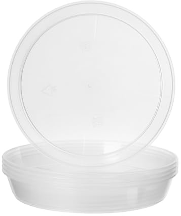 Garronda Soucoupes pour Pots Horticulture Ronds GD-0026 (5 Pièces Transparent, ⌀ 14cm H 2,2cm)