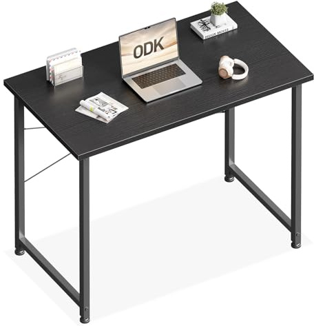 ODK Kleiner Schreibtisch, 80 x 40 cm Computertisch PC Tisch, Schreibtische Schwarz für kleine Räume, Bürotisch für das Home Office, Arbeitszimmer, Schlafzimmer, Wohnzimmer