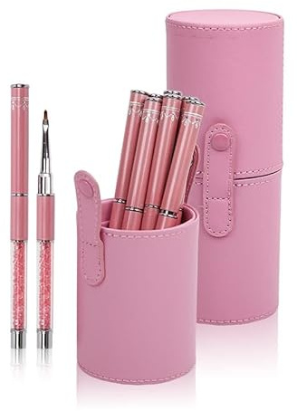 Lynis-Nailshop.de Brush Set for Gel Nails 7-Piece with Professional Gel Brushes, Baby Boomer Brush, Fineliners, Cat Tongue Brush & 3D Brushes, Ideal for Creative Nail Design and Precise Gel Modelling
