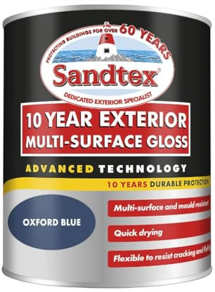 Sandtex 10 Year Exterior Multi Surface Gloss 750ml Oxford Blue