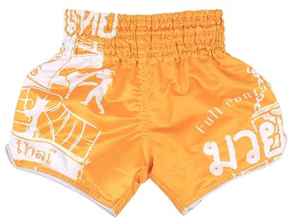 ARIASS Muay-Thai-Shorts for Kinder, MMA-Cross-Training-Boxshorts, BJJ-Kampfsport-Käfigkampfkleidung for Jungen und Mädchen(Yellow,S)